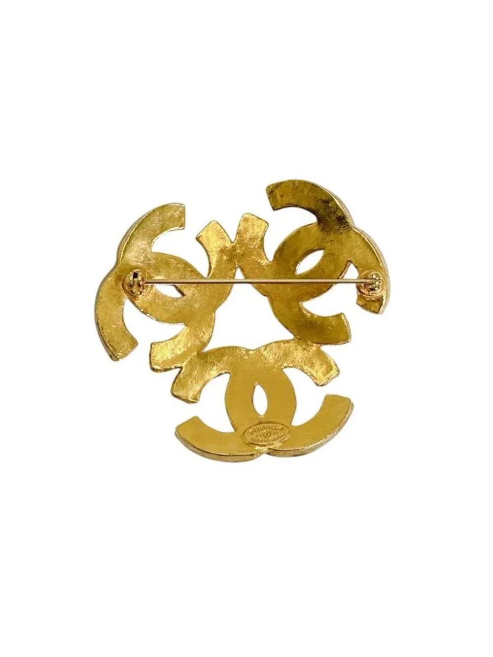 Chanel Triple CC Logo Corsage Gold Brooch
